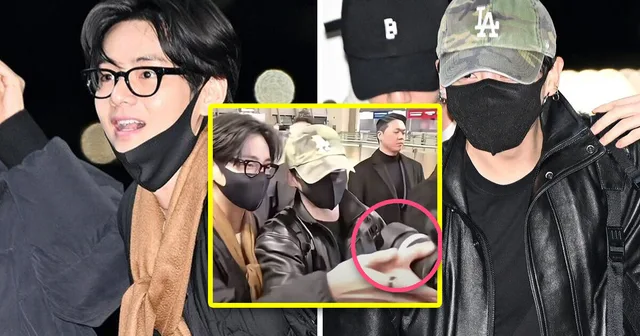 V และ Jungkook แย่งกล้อง Dispatch ที่สนามบิน! 😆📸