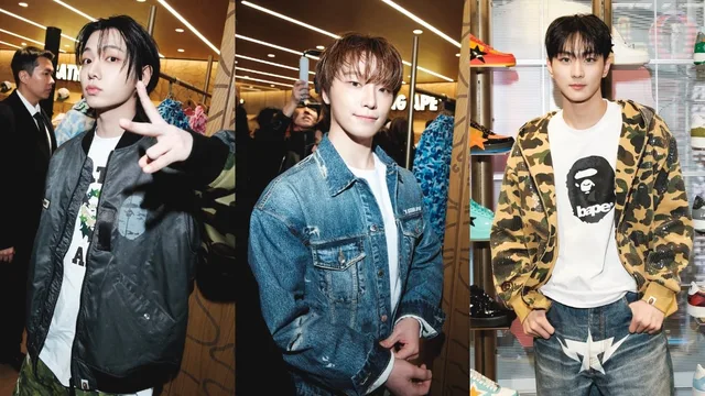 Dino จาก SEVENTEEN, Jungwon จาก ENHYPEN, Jaehyun จาก BOYNEXTDOOR และอีกมากมาย ร่วมงานเปิด 'BAPE STORE DOSAN'