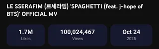 LE SSERAFIM's "SPAGHETTI" Ft. j-hope ยอดวิว 100 ล้านครั้ง