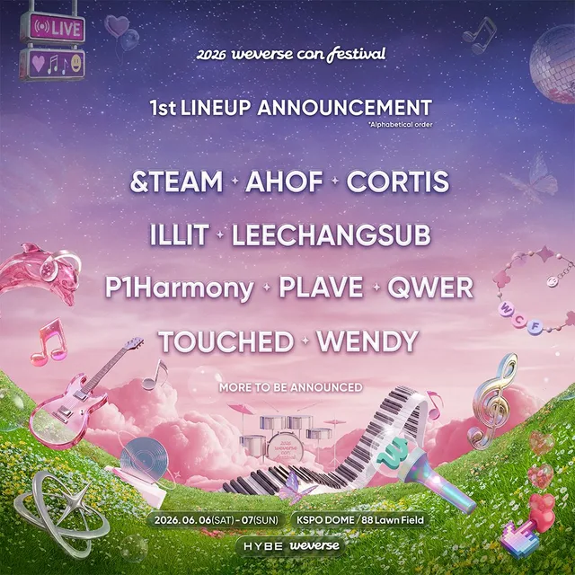 ประกาศรายชื่อศิลปินแรกใน Weverse Con Festival 2026