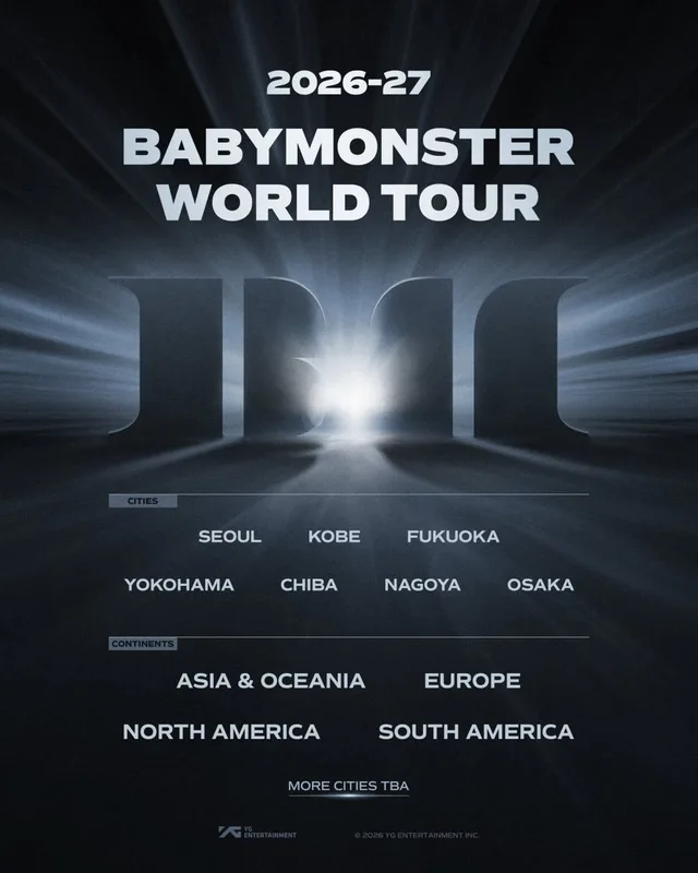 BABYMONSTER ประกาศเมืองแรกสำหรับทัวร์โลก 2026-27