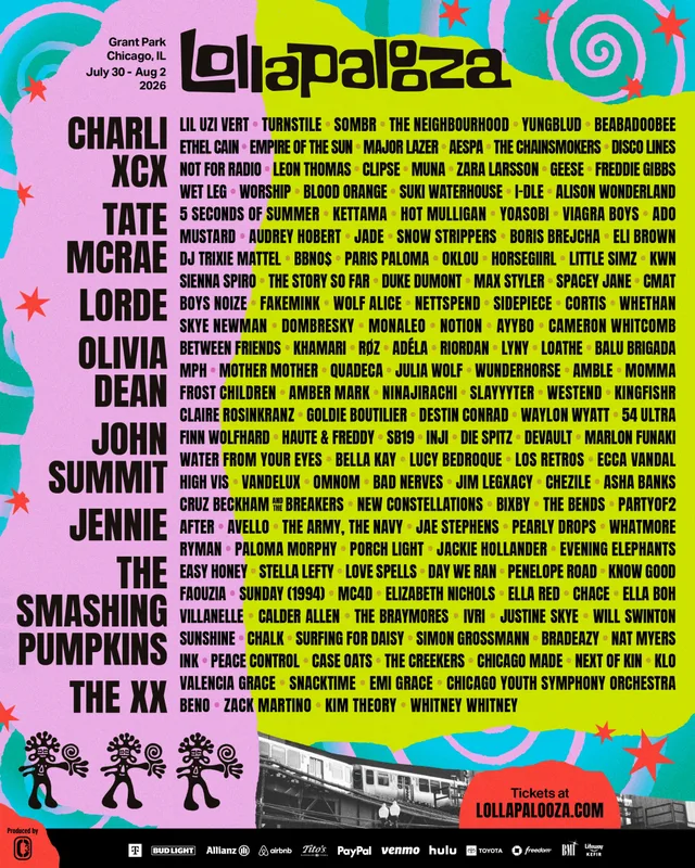 JENNIE, aespa, i-dle และ CORTIS ขึ้นแสดงที่ Lollapalooza Chicago 2026