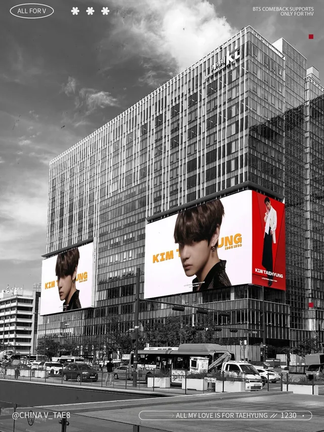 แฟนคลับ BTS V สนับสนุนการกลับมาด้วยโปรเจกต์ใหญ่ที่ย่าน Gwanghwamun