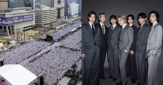การแสดงของ BTS ที่กวางฮวามุนสร้างกระแสวิจารณ์เรื่องที่นั่งว่าง