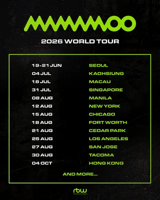 MAMAMOO ประกาศเส้นทางทัวร์โลกปี 2026