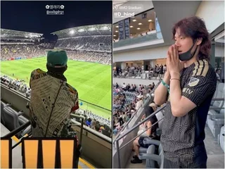 G-Dragon และ Daesung จาก BIGBANG ร่วมฉลองชัยชนะ 6-0 ของซน ฮึง-min ในลอสแองเจลิส