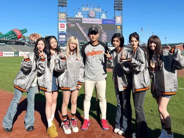 NMIXX เปิดสนามขว้างลูกแรกในเกม MLB เชียร์ทีมของลีจองฮู