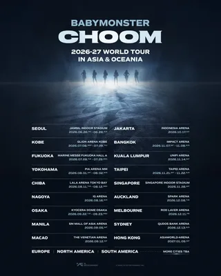 BABYMONSTER เตรียมจัดเวิลด์ทัวร์ 'CHOOM' บุกเอเชียและโอเชียเนีย!