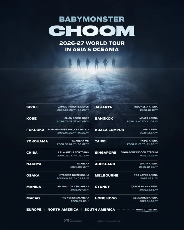 BABYMONSTER เตรียมจัดเวิลด์ทัวร์ 'CHOOM' บุกเอเชียและโอเชียเนีย!