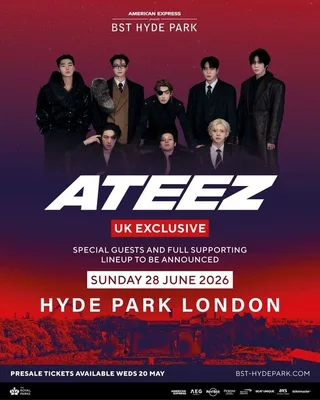 Ateez เตรียมขึ้นแท่นเฮดไลเนอร์งาน British Summer Time ที่ Hyde Park!