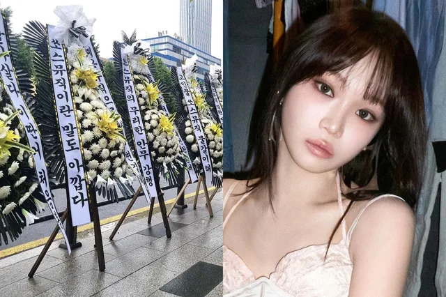 แฟนคลับ LE SSERAFIM ส่งพวงหรีดประท้วง HYBE หลัง Kim Chae Won พักงานและประเด็นท่าเต้นโหมศีรษะ