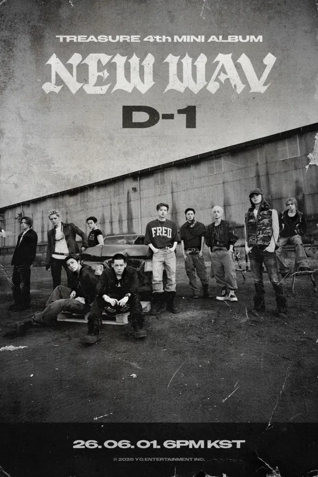 TREASURE ปล่อยโปสเตอร์ D-1 เตรียมคัมแบ็กอัลบั้มใหม่ 'NEW WAV'