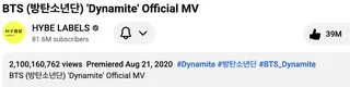 MV เพลง “Dynamite” ของ BTS ทะลุ 2.1 พันล้านวิว! สร้างสถิติใหม่ให้วงการ K-Pop