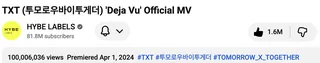 TXT สร้างประวัติศาสตร์! MV “Deja Vu” ทะลุ 100 ล้านวิว ขึ้นแท่น MV ที่ 10 ของวง