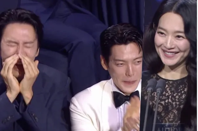 Lee Kwang Soo ออกอาการแฟนบอย Shin Min Ah สุดฮา ทำ Kim Woo Bin เขินหนักกลางงาน Blue Dragon Awards