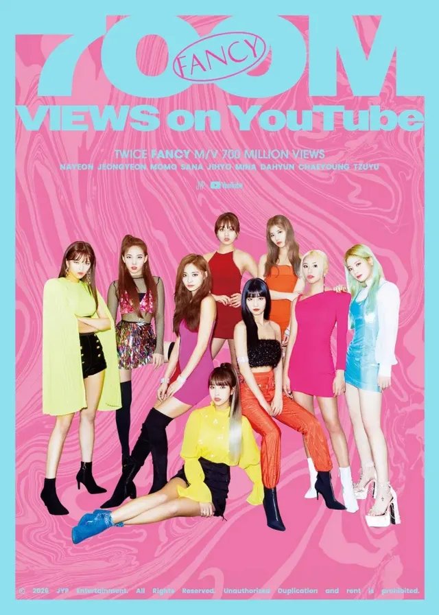 TWICE สร้างประวัติศาสตร์! MV เพลง “Fancy” ทะลุ 700 ล้านวิวบน YouTube เป็นเพลงที่สามของวง