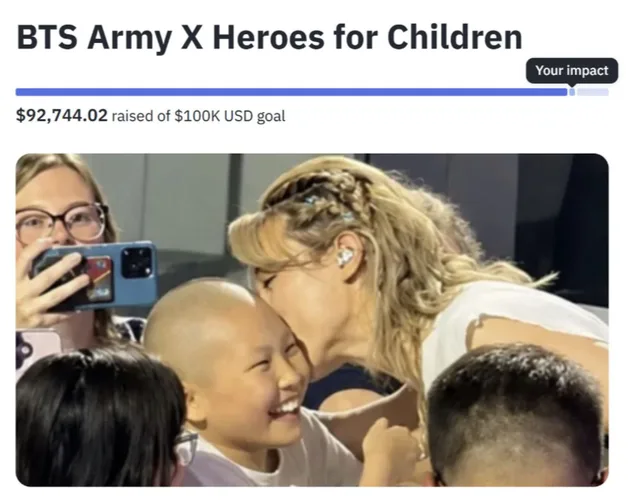 แฟนคลับ BTS ทั่วโลกร่วมบริจาคกว่า 100 ล้านวอน หลัง Jimin มอบจูบสุดซึ้งให้ผู้ป่วยมะเร็งตัวน้อย