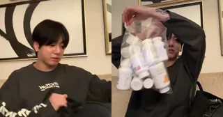 Jungkook BTS โชว์ถุงยาวิตามินชุดใหญ่ ทำเอาแฟนๆ เป็นห่วงสุขภาพ