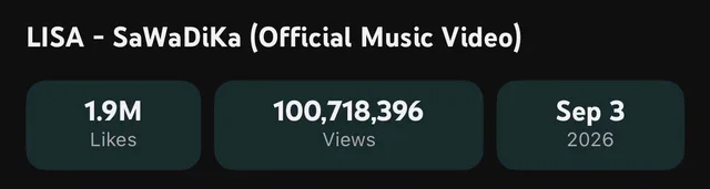MV 'SaWaDiKa' ของ Lisa BLACKPINK แรงไม่หยุด! ทะลุ 100 ล้านวิวเร็วที่สุดในปี 2026
