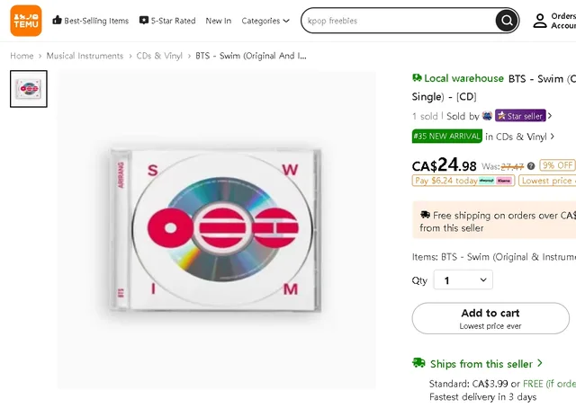ศาสตราจารย์เกาหลีเผย Temu ขายเพลง “Swim” ของ BTS แบบผิดกฎหมาย