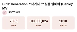 MV เพลง “Genie” ของ Girls’ Generation ทะลุ 100 ล้านวิวแล้ว! เป็น MV กลุ่มเพลงที่ 10 ของพวกเธอ