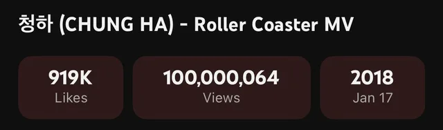 MV "Roller Coaster" ของ Chungha ทะลุ 100 ล้านวิวแล้ว! เป็นเพลงที่สองของเธอที่ทำได้