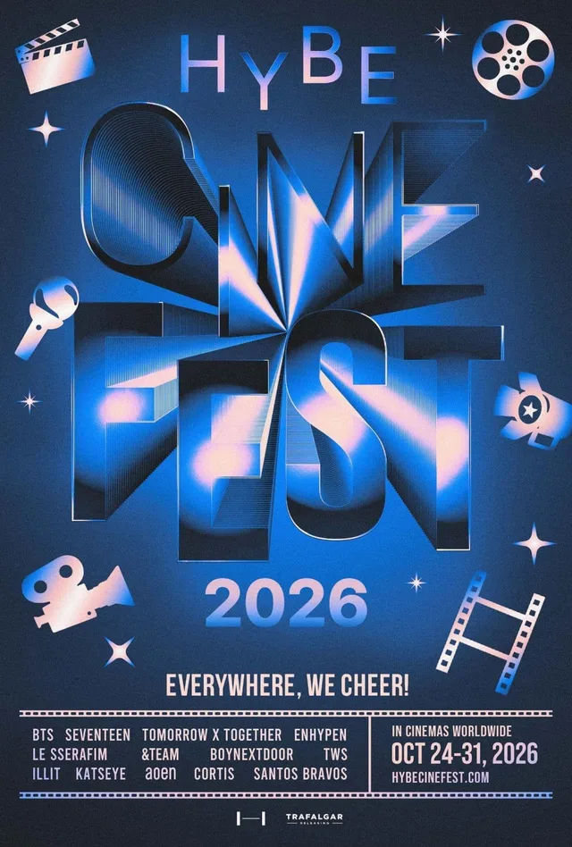 HYBE CINE FEST 2026 เตรียมระเบิดความมันส์ทั่วโลก ตุลาคมนี้! ขนทัพ BTS, SEVENTEEN, TXT, ENHYPEN บุกโรงหนัง