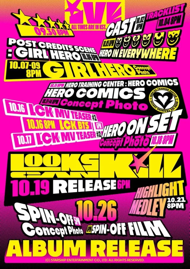 IVE ปล่อยตารางคัมแบ็กมินิอัลบั้มใหม่ 'Looks Can Kill' มาพร้อมคอนเซ็ปต์ 'girl hero' สุดปัง!