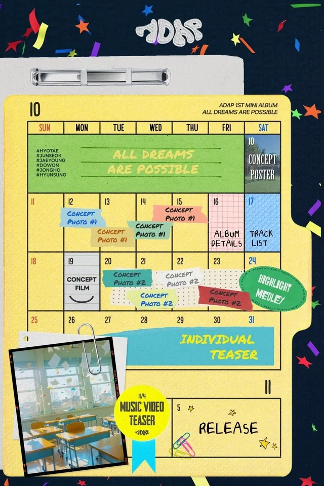 ADAP บอยกรุ๊ปน้องใหม่ ปล่อยตารางเดบิวต์มินิอัลบั้มแรก 'ALL DREAMS ARE POSSIBLE'