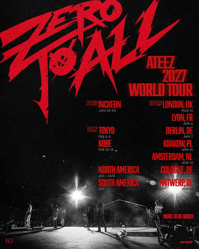 ATEEZ ประกาศทัวร์คอนเสิร์ตเวิลด์ทัวร์ "ZERO TO ALL" ปี 2027