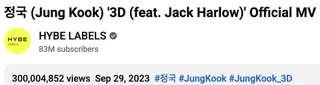 MV '3D' ของ Jungkook ทะลุ 300 ล้านวิวบน YouTube แล้ว!