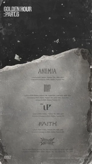 ATEEZ ปล่อยโปสเตอร์รายชื่อเพลง 'GOLDEN HOUR : Part.6' พร้อมเพลงไตเติล 'UP'