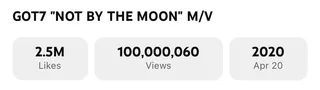 MV 'NOT BY THE MOON' ของ GOT7 ทะลุ 100 ล้านวิวแล้ว!