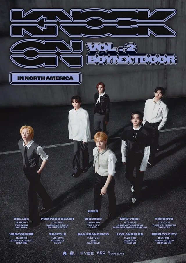 Boynextdoor เตรียมบุกอเมริกาเหนือครั้งแรกในทัวร์คอนเสิร์ต "Knock on Vol. 2"