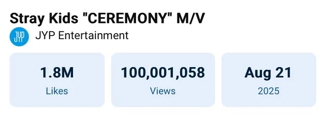 Stray Kids ปังสุด! MV 'CEREMONY' ทะลุ 100 ล้านวิว 🎉